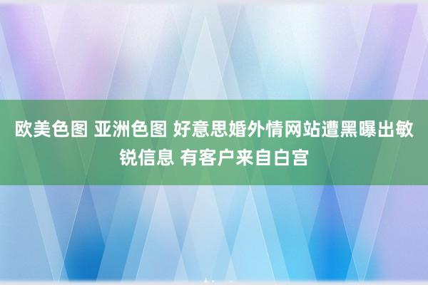 欧美色图 亚洲色图 好意思婚外情网站遭黑曝出敏锐信息 有客户来自白宫