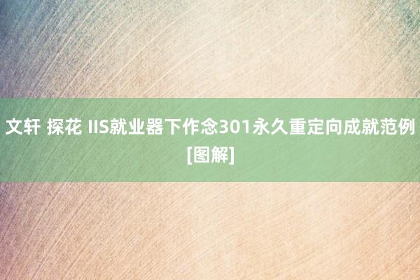 文轩 探花 IIS就业器下作念301永久重定向成就范例[图解]