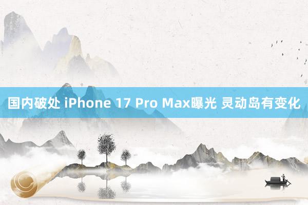 国内破处 iPhone 17 Pro Max曝光 灵动岛有变化