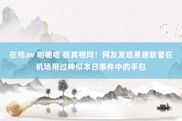 在线av 啪啪啦 极其相同！网友发现易建联曾在机场用过神似本日事件中的手包