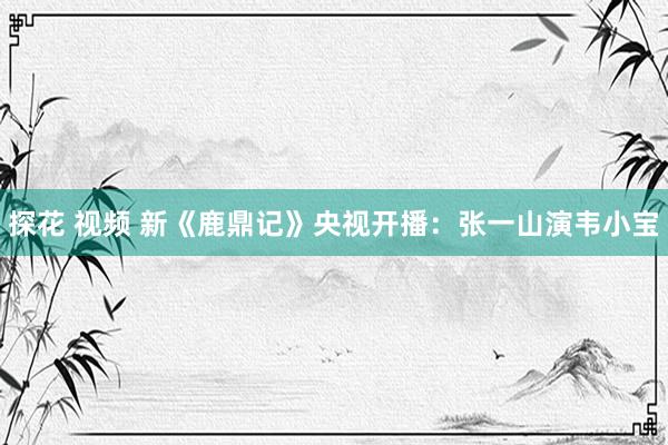 探花 视频 新《鹿鼎记》央视开播：张一山演韦小宝